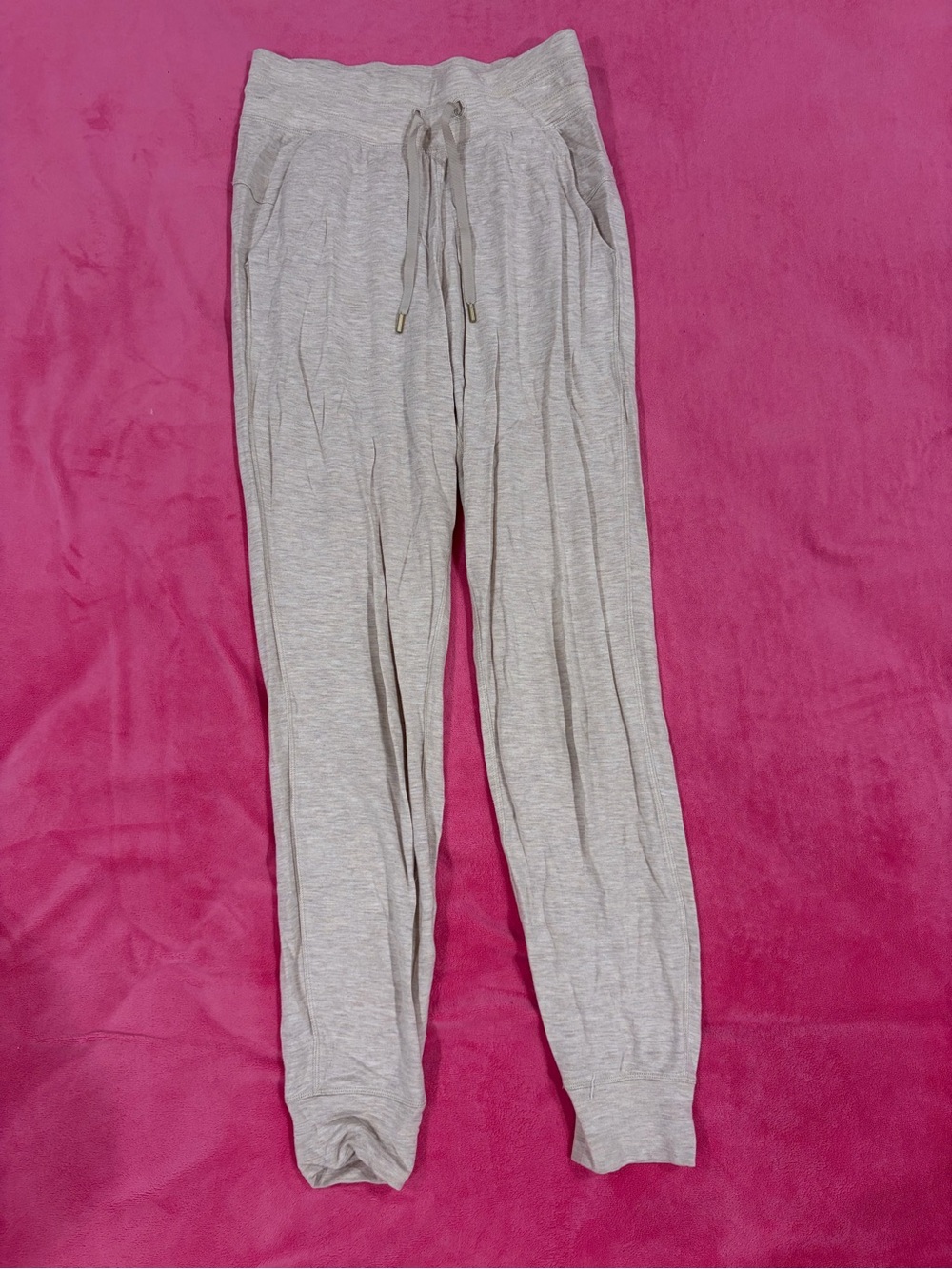 Lululemon Cozy Tan Drawstring Lounge Joggers